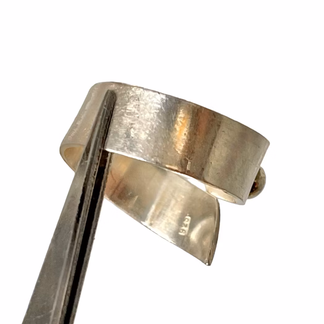 Handgemaakte modernistische zilveren ring - Scandinavisch design - 925 sterling zilver