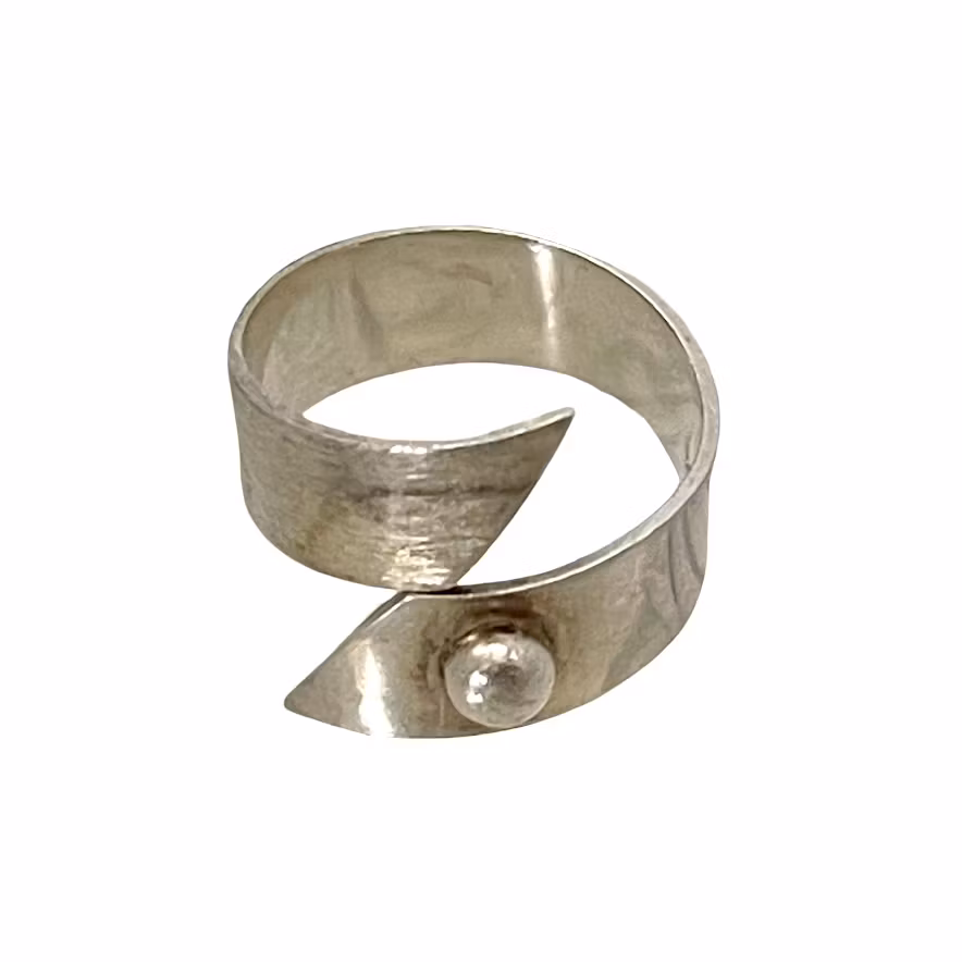 Handgemaakte modernistische zilveren ring - Scandinavisch design - 925 sterling zilver