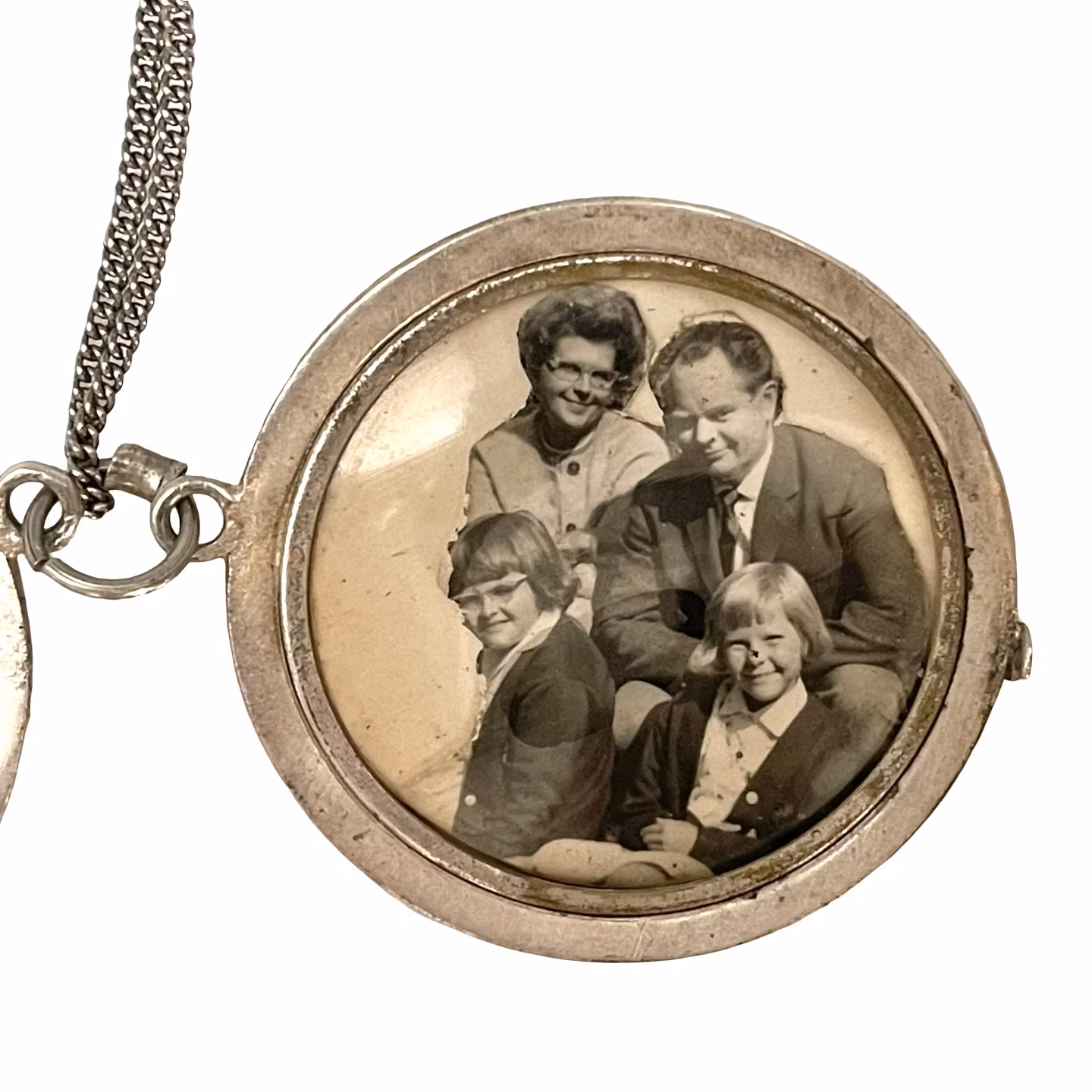 Antike Doppelmedaillon-Variante – Rundes Modell mit eingraviertem Monogramm