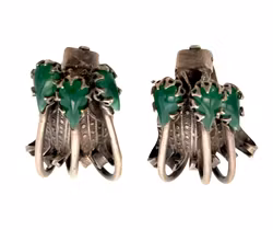 Orecchini Art Déco in argento con pietre verdi - Unici e fatti a mano