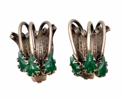 Orecchini Art Déco in argento con pietre verdi - Unici e fatti a mano