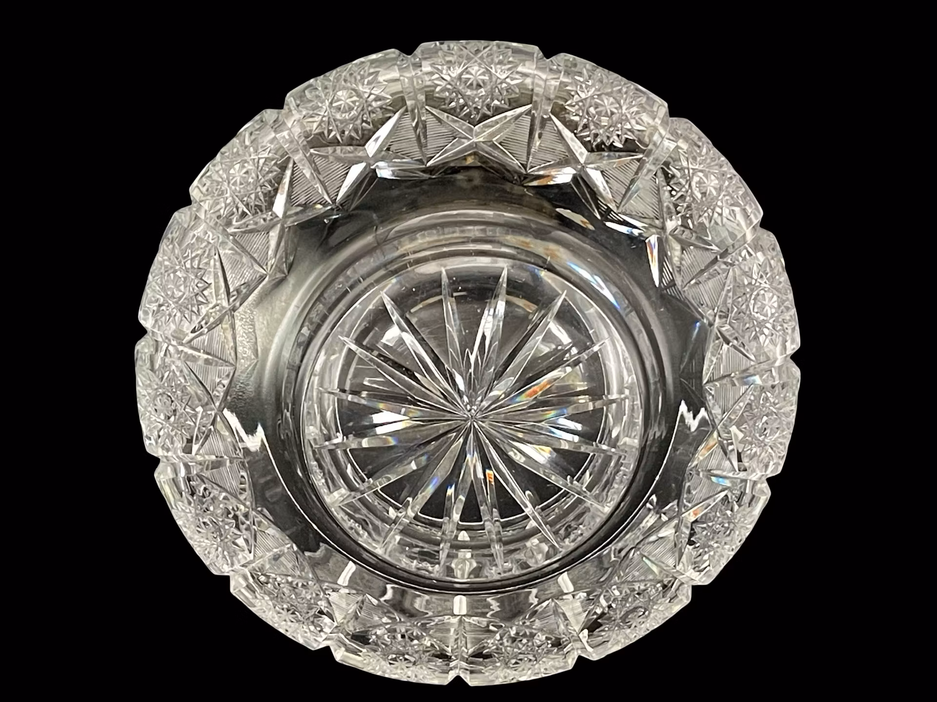 Grote handgeslepen kristallen schaal - Zwaar, exclusief & Rijk gedecoreerd