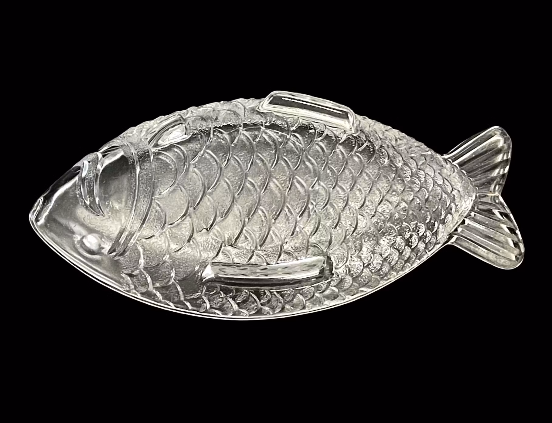 Retro glass dish in the shape of a fish