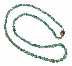 Elegante collana in turchese antico con scaglie di pietra naturale - con chiusura in argento antico