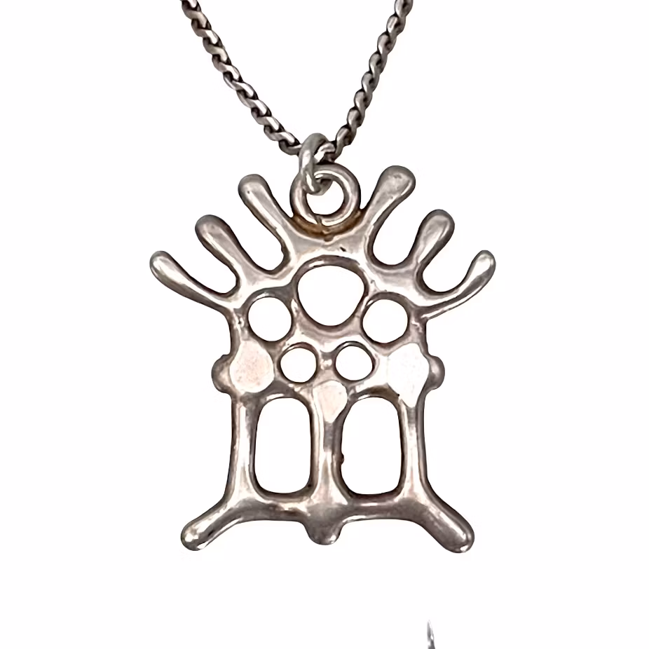 Vintage silver necklace - Frank Juhl's 925 design - Tree of Life pattern / organic style, Norway