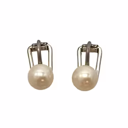 Vintage örhängen i 830 silver - odlade pärlor - clipsmodell