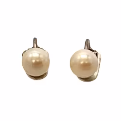 Vintage örhängen i 830 silver - odlade pärlor - clipsmodell