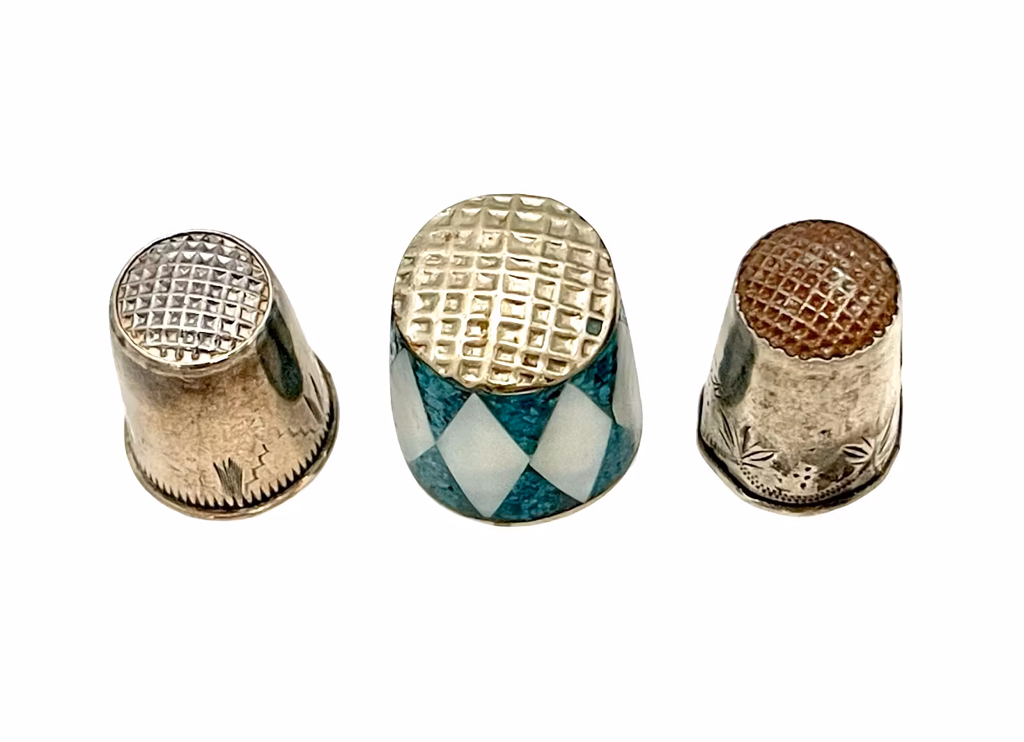 3 st vintage fingerborgar - silver/silverpläterat - graverade & dekorativa - samlarobjekt