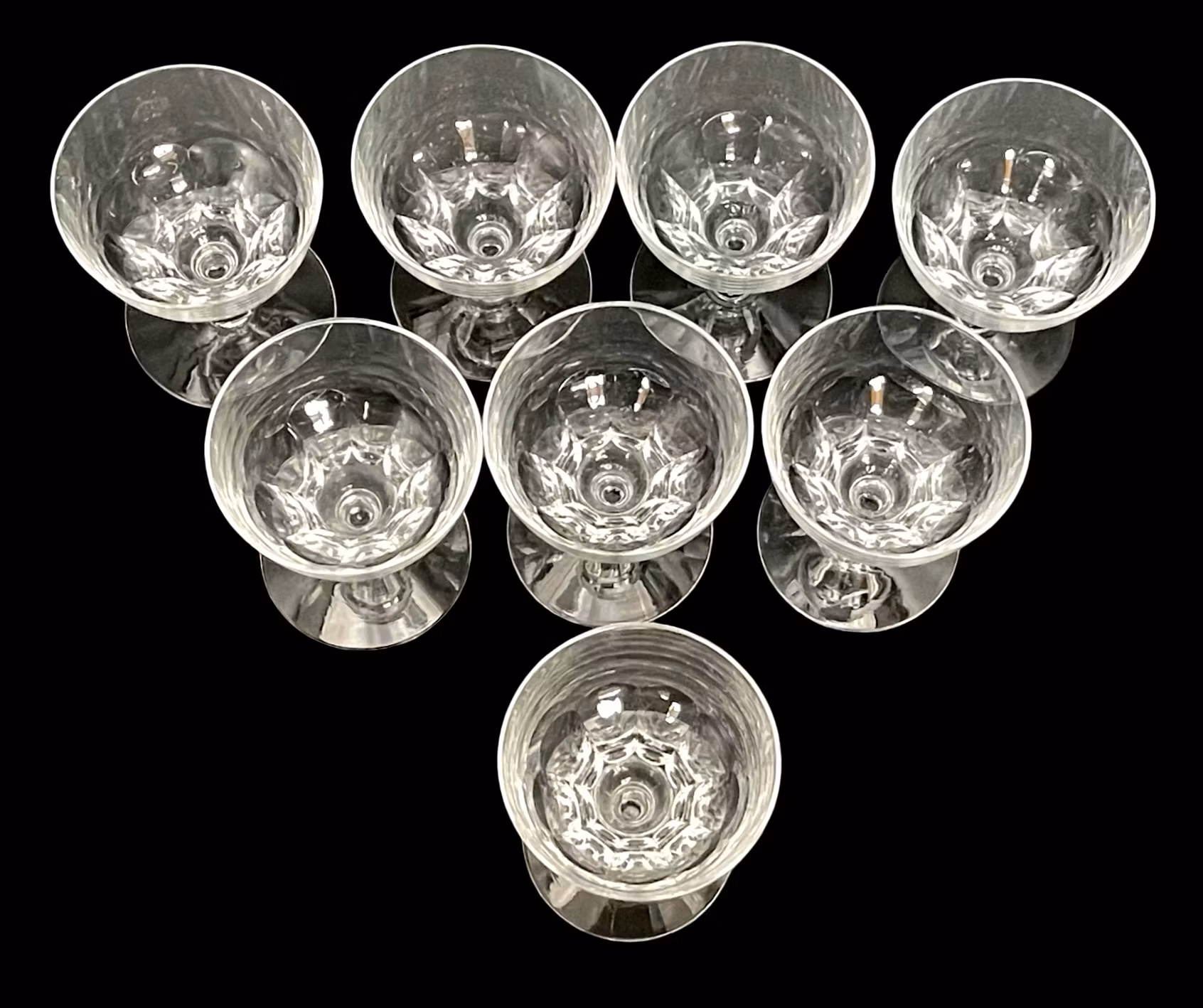 Kieliszek do wina / kieliszek do likieru - zestaw 8 sztuk - ręcznie dmuchany kryształ o klasycznym szlifie fasetowym