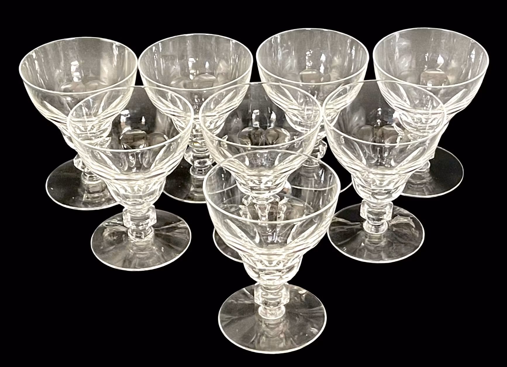 Kieliszek do wina / kieliszek do likieru - zestaw 8 sztuk - ręcznie dmuchany kryształ o klasycznym szlifie fasetowym