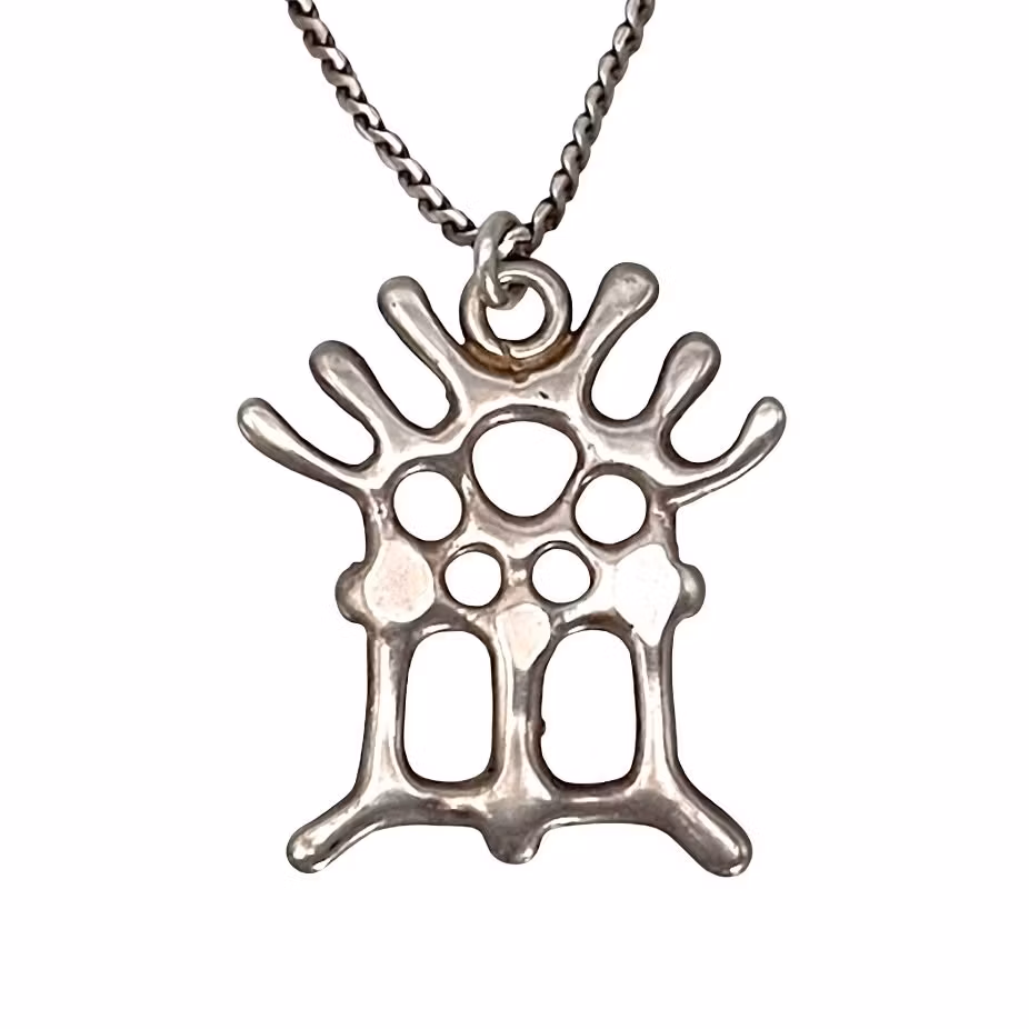 Collana vintage in argento - design 925 di Frank Juhl - motivo Albero della vita / stile organico, Norvegia