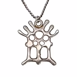 Vintage silverhalsband - Frank Juhls 925 design - Livets träd mönster / organisk stil, Norge