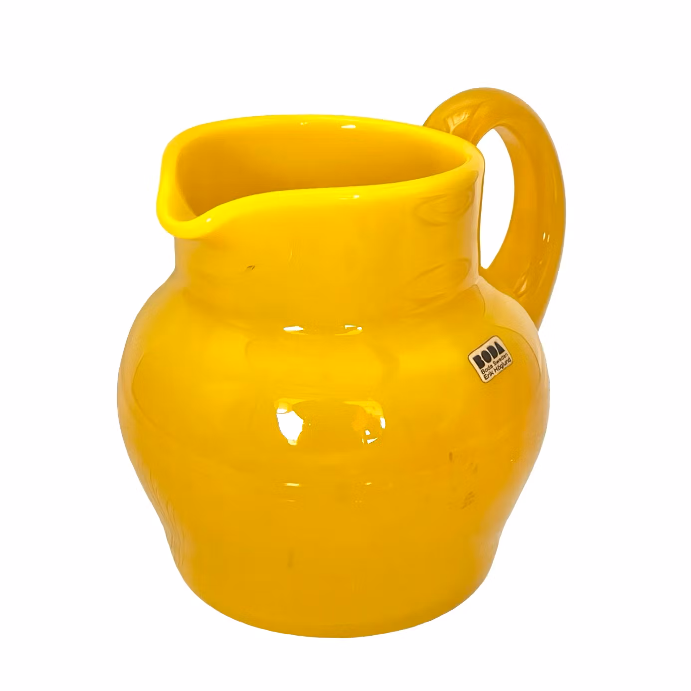 Erik Höglund - Brocca in vetro giallo - Boda, vetro artistico svedese