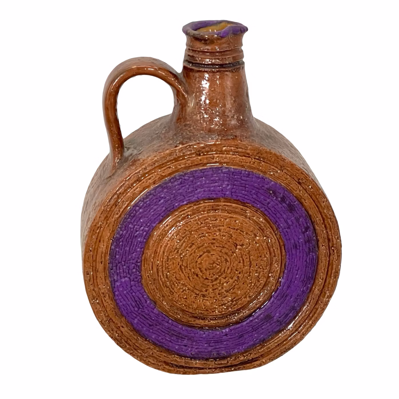 Bitossi - Aldo Londi - Vaskanna med handtag - Brun/Lila keramik - Italien - 1960-tal