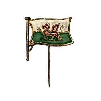 Vintage pin / stickpin - Wales flag with red dragon - Enamel - Early 20th century