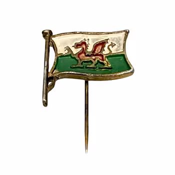 Vintage pin / stickpin - Wales flag with red dragon - Enamel - Early 20th century