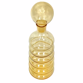 Glasdekanter / karaff i bärnstensfärgat glas - Älghults glasbruk