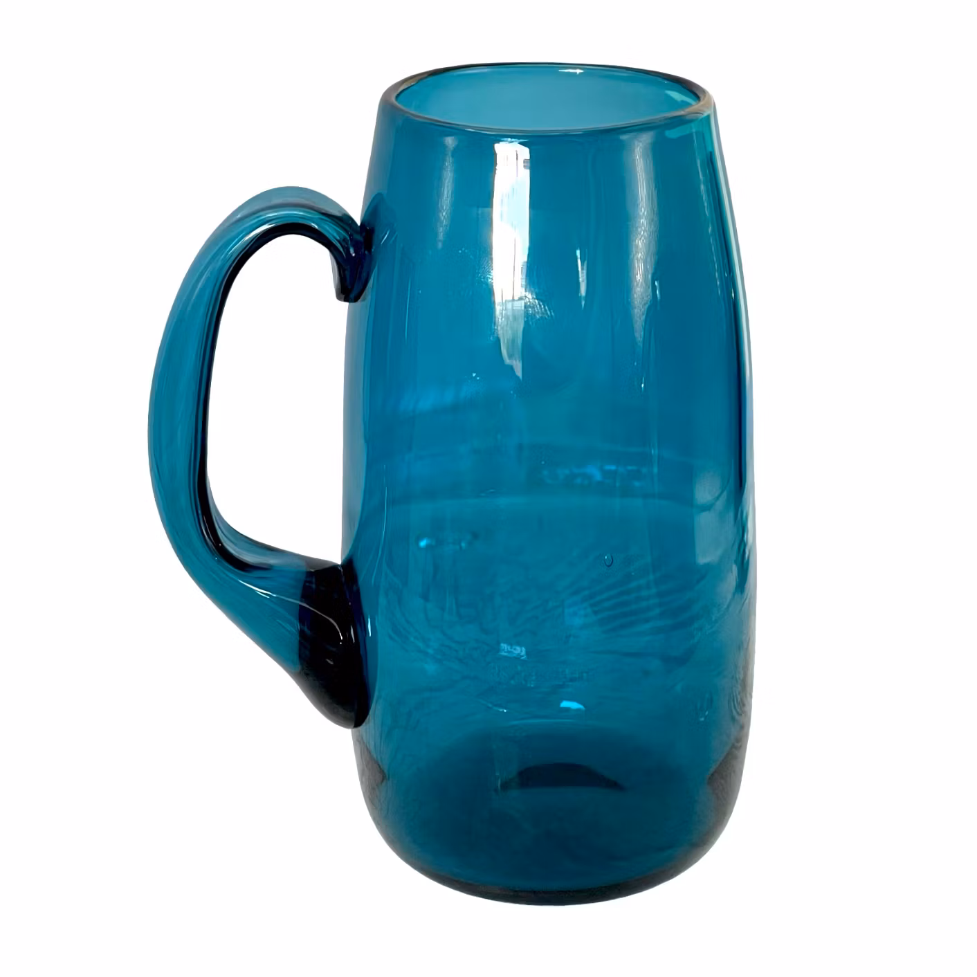 Elegant 4 st blå glasstop / ölstop - kraftigt glas - Indigo & Marine stil, Italien