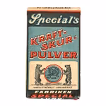 Antik förpackning - Special's Kraft-Skur-Pulver, Fabriken Special, Lund tidigt 1900-tal