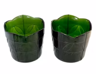 Vintage Grön glaskruka / Ytterfoder - Svensk glas produktion