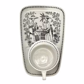 Vintage Arabia - Frukosttallrik med kopp, Emilia - Raija Uosikkinen - Finland