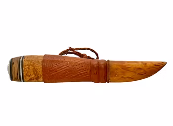 Handgjord kniv av Gunnar Bergström - Adak Signerad R.B - Nordisk knivtradition - Original slida