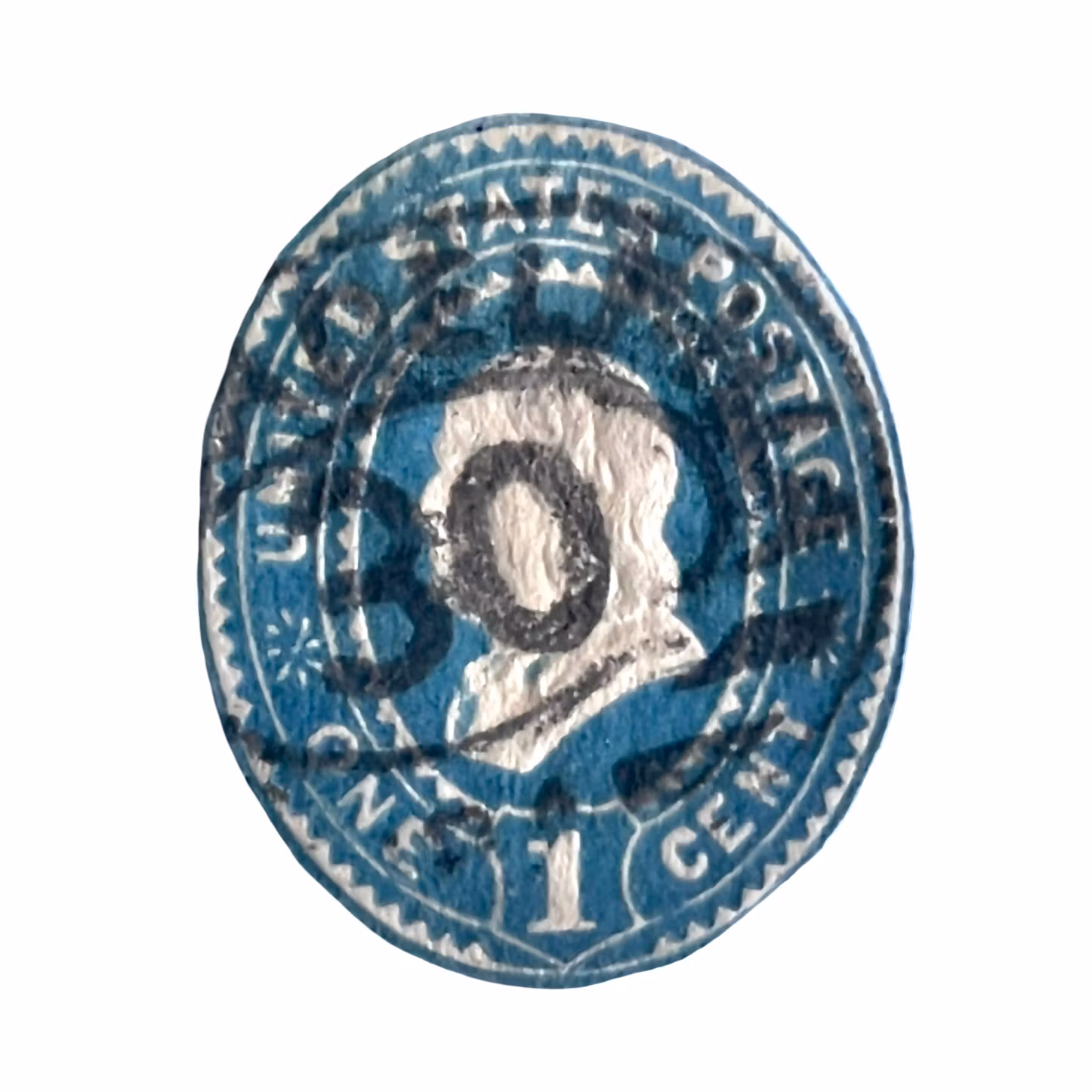 USA - Benjamin Franklin 1887-1894 - Francobollo in rilievo (quadrato tagliato)