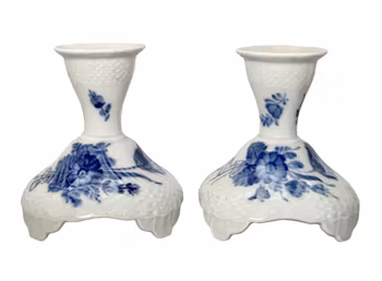 Royal Copenhagen - Handmålade ljusstakar 1 par - 1:a sortering - Danmark