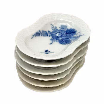 Royal Copenhagen - Blå Blomster små fat/skålar 6 st - Handmålade - Danmark