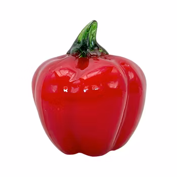 Dekorativ glasfigur - Röd paprika - Handgjord glas dekoration