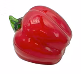 Dekorativ glasfigur - Röd paprika - Handgjord glas dekoration