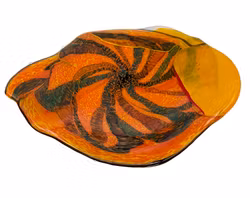 Konstglas - Skulptural form blank bricka - Flerfärgat handgjort glas