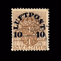 Sverige - Tjänstefrimärke Luftpost 10 öre Klassiskt svenskt frimärke - Stämplat