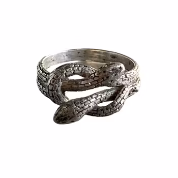 Antyczny srebrny pierścionek - Dwa węże ze srebra próby 925