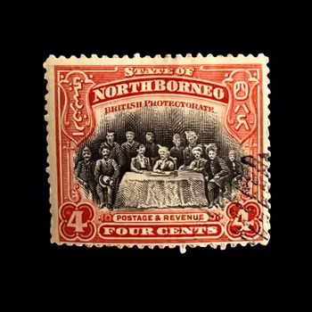 Francobollo - Borneo settentrionale, 4 centesimi (Protettorato britannico)
