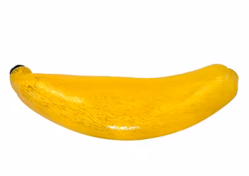 Handgjord banan i glas - Dekorativ konst glasfigur i gult & grönt