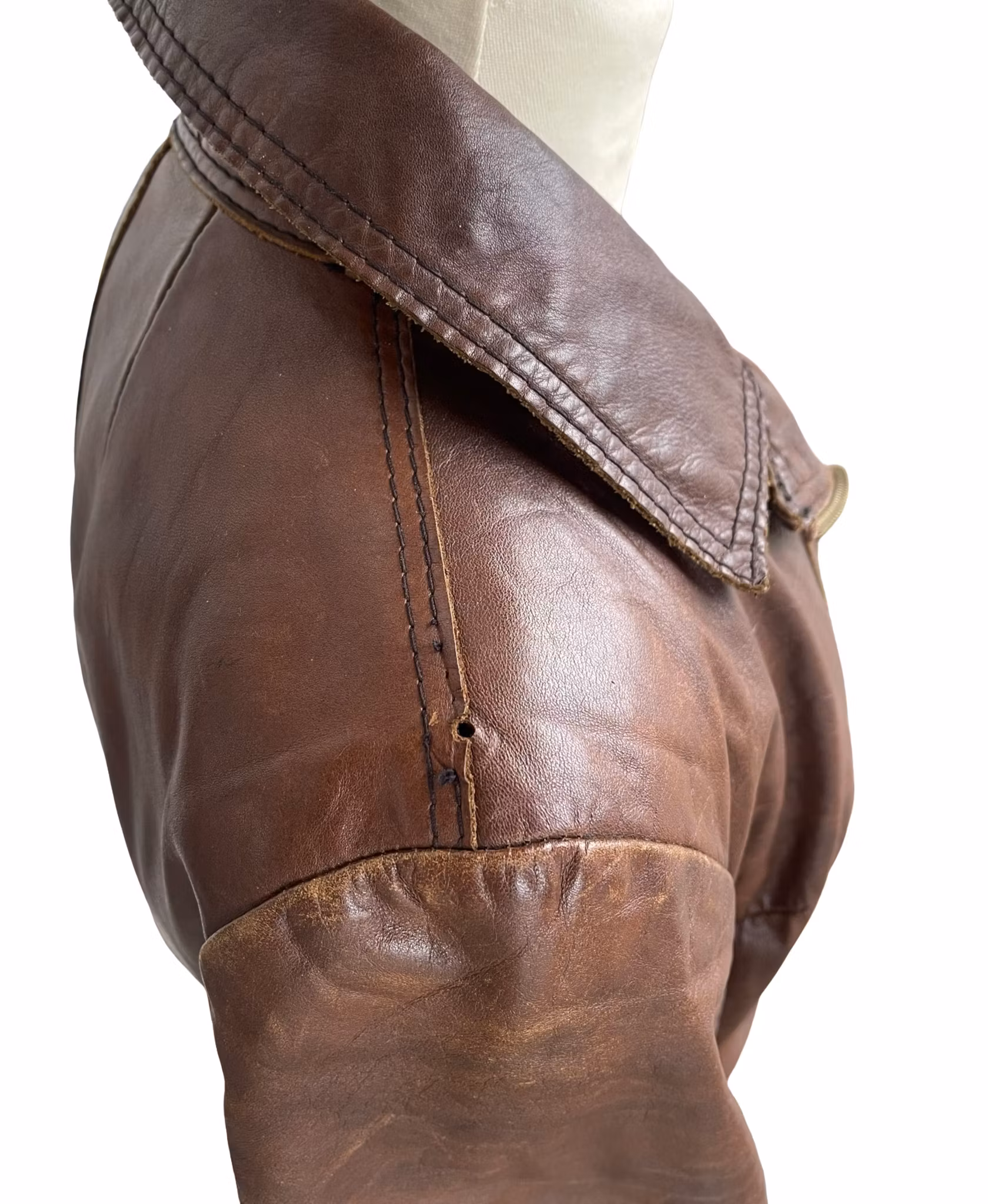 Aitoa nahkaa - MOLLTAN, ruskea, vintage, koko 60