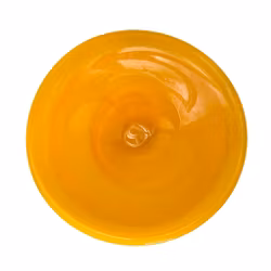 Handblåst svensk glasskål i varm bärnstensgul färg - Vintage design