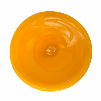 Handblåst svensk glasskål i varm bärnstensgul färg - Vintage design