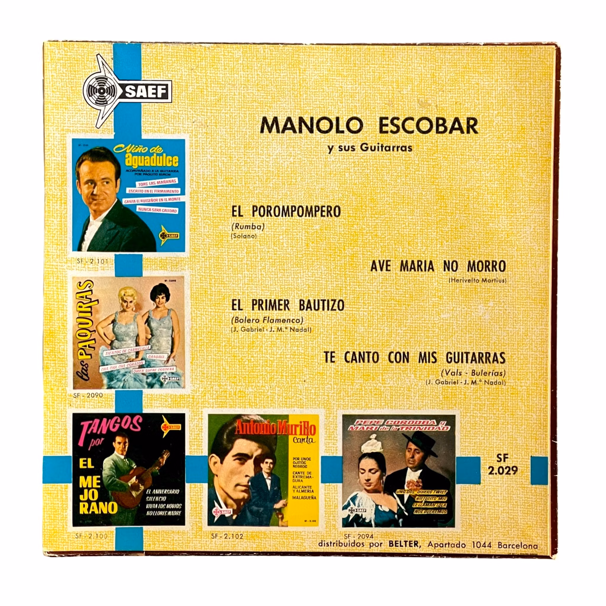 Manolo Escobar - Y Sus Guitarras - Alkuperäinen EP, SAEF, Espanja