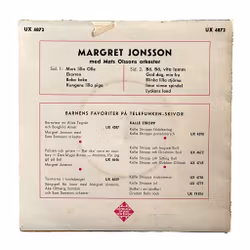 Vinyl skiva EP - Margret Jonsson - Mors lilla Olle och andra barnvisor - Telefunken UX 4872