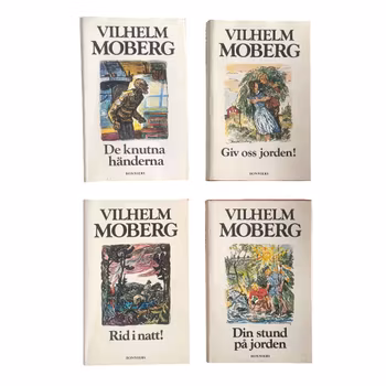 Exklusiv Boksamling - Vilhelm Moberg 4 klassiska inbundna originalutgåvor - Bonniers