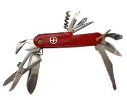 Klassisk röd multifunktions kniv - Yasuo Imai Seki, 1960-tal Japan