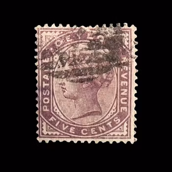 Francobollo antico - CEYLON - 5 centesimi Regina Vittoria - circa 1886