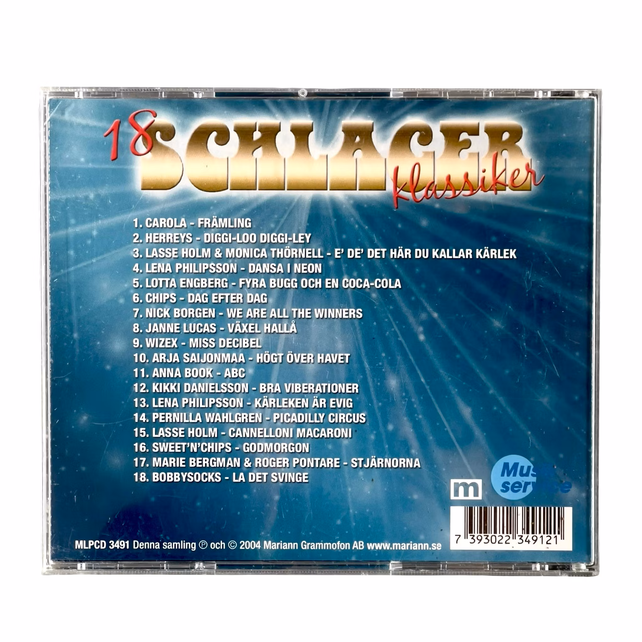 18 schlager klassiker - CD med svenska melodi festival favoriter