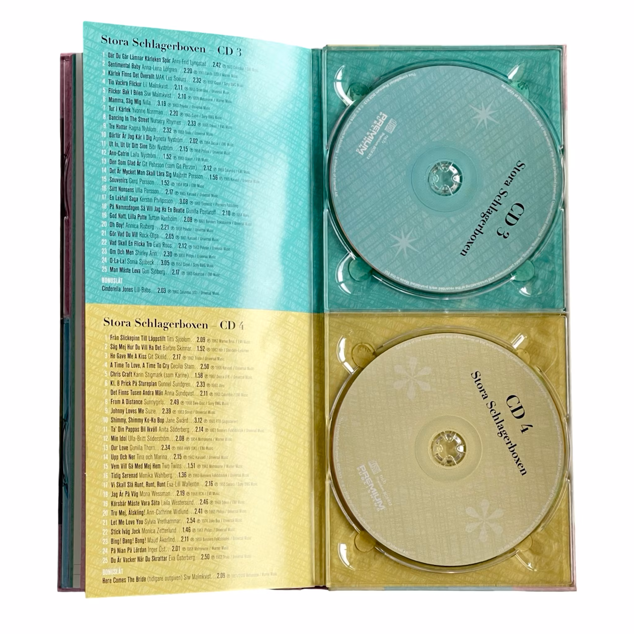 Stora Schlagerboxen - 100 svenska sångerskor (1954-1969) - Exklusiv 4 CD box i lyxförpackning + booklet