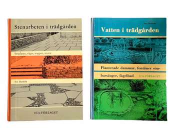 2 klassiska trädgårds böcker - Sten & vatten i trädgården (Eric Darfeldt)