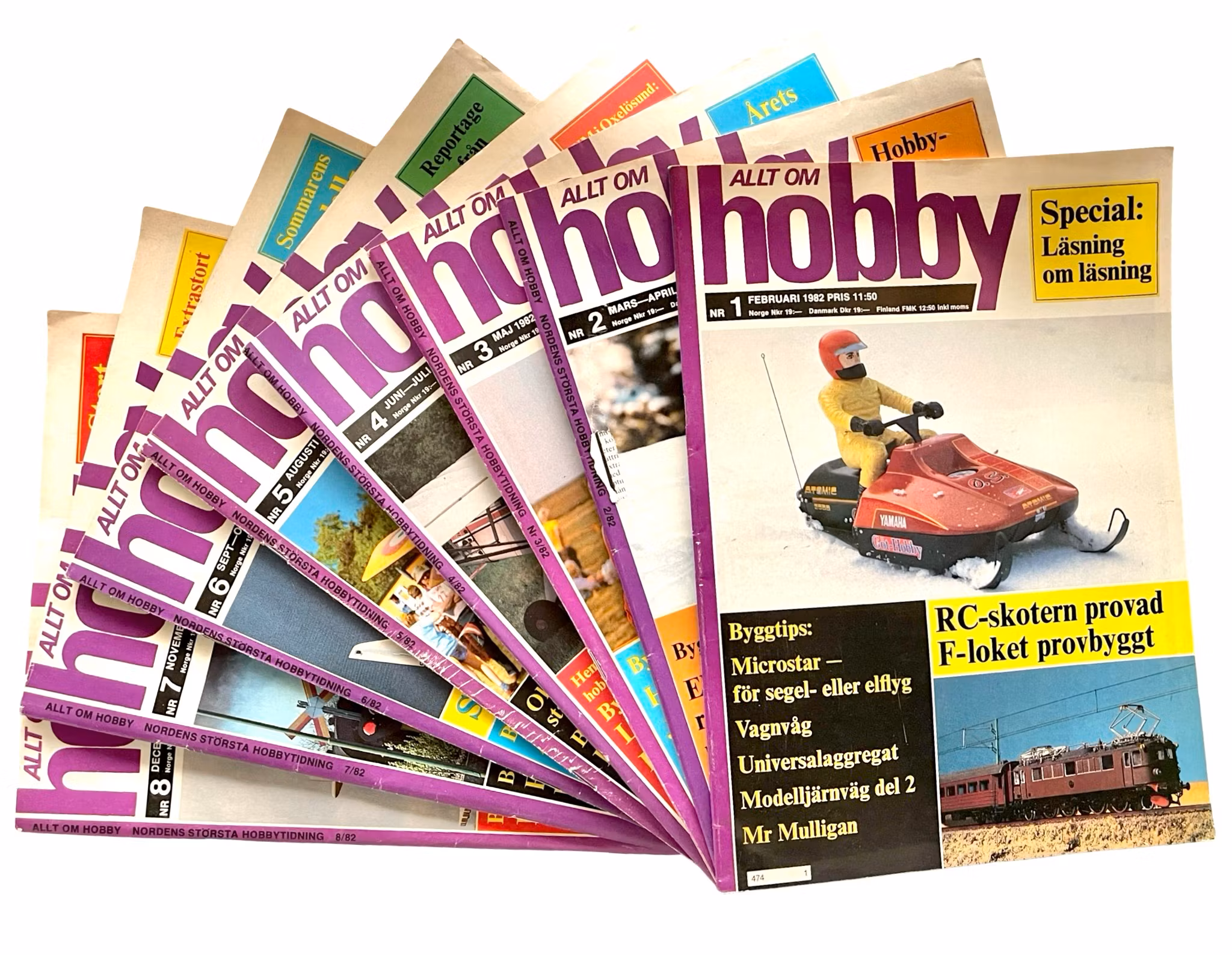 Allt om Hobby - Komplett samling 1982 (Nr 1-8) Reklambroschyrer / Modellhobby