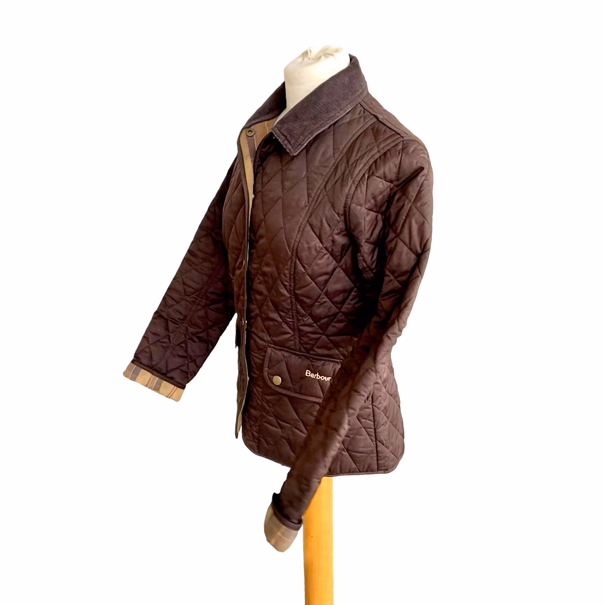 Barbour quiltad damjacka - Vintage - Ny & oanvänd - Brun - EU 34 / UK 8