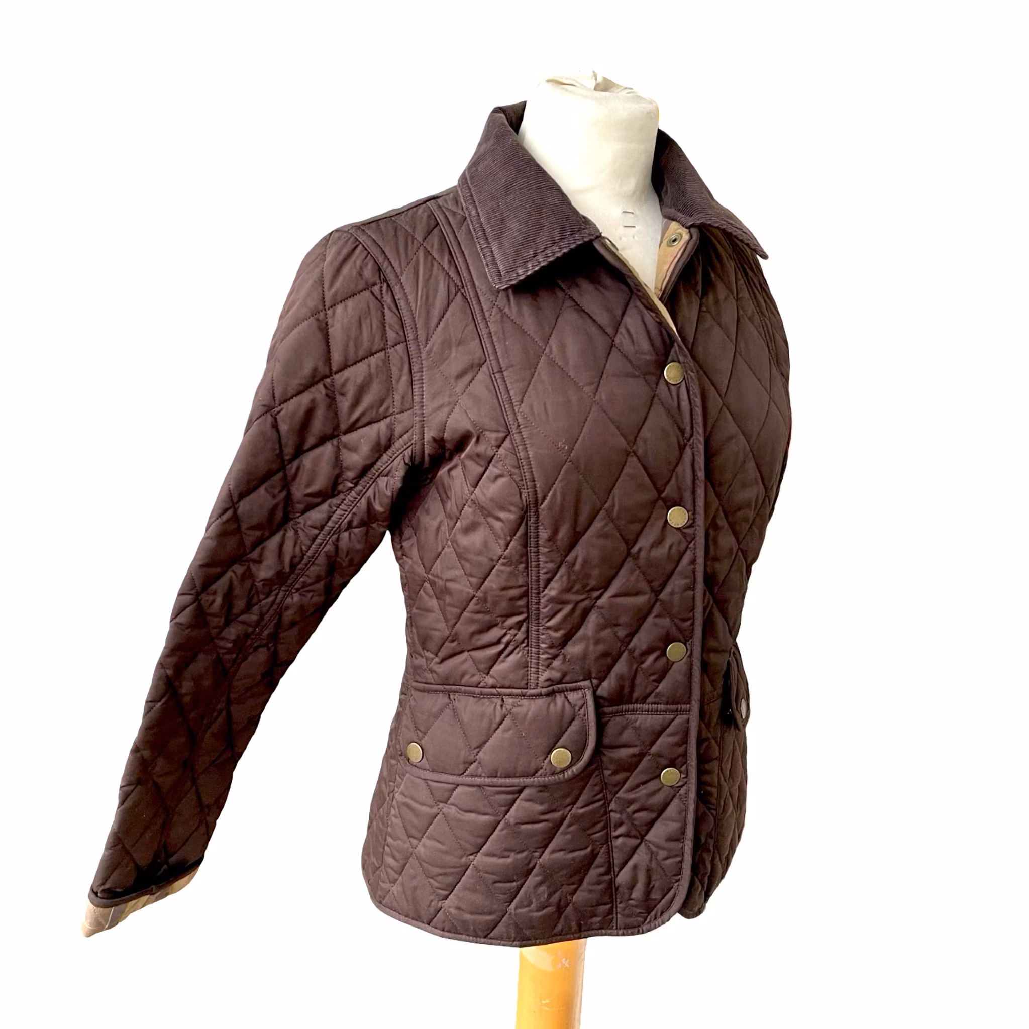 Barbour quiltad damjacka - Vintage - Ny & oanvänd - Brun - EU 34 / UK 8